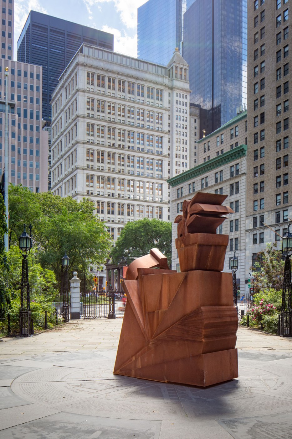 Installation view, Wyatt Kahn,&amp;nbsp;Life in the Abstract, Public Art Fund, City Hall Park, New York, 2022