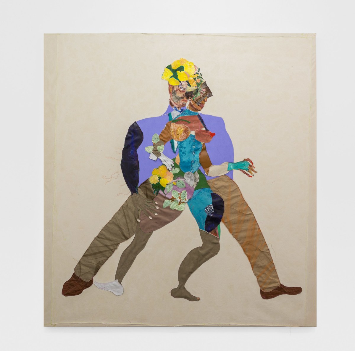 The print relates to this painting:

TSCHABALALA SELF

Mista &amp;amp; Mrs.

2016

Linen, fabric, paper, oil, acrylic, and Flashe on canvas

244 x 228.5 cm / 96 x 90 in

SELF 46793
