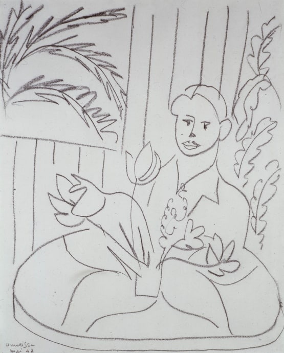 Locks Gallery Drawing Henri Matisse Portrait de femme aux fleurs