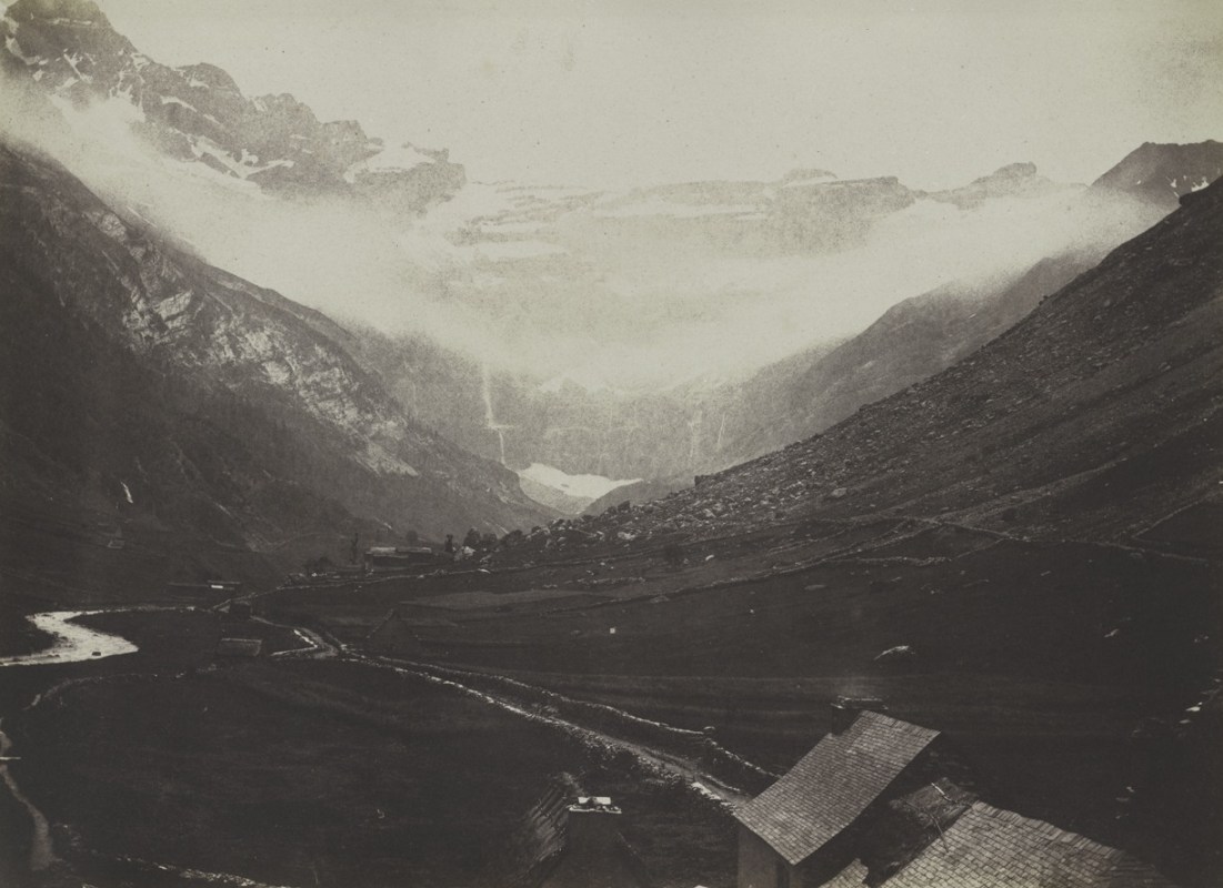 Joseph vicomte VIGIER (French, 1821-1894) &quot;Saint-Sauveur. Cirque de Gavarnie.&quot;, 1853 Salt print from a paper negative 27.5 x 37.6 cm