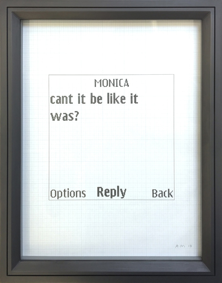 Adam McEwen, Untitled Text Msg. (Monica)