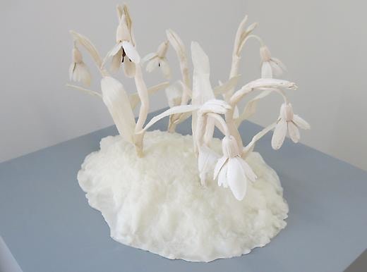 Snowdrops 1998 Acrylic, polyvinyl/wax, acrylic paint, pollen
