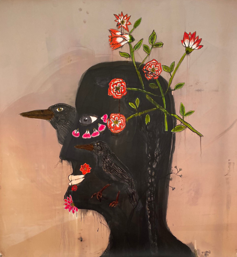 Dietmar Busse, Three Blackbirds in Mourning, 2023