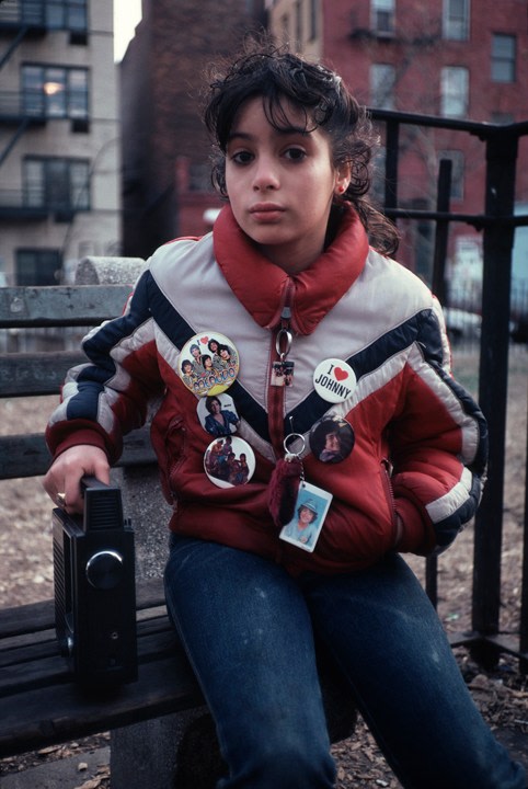 Girl on park bench by Arlene Gottfried
