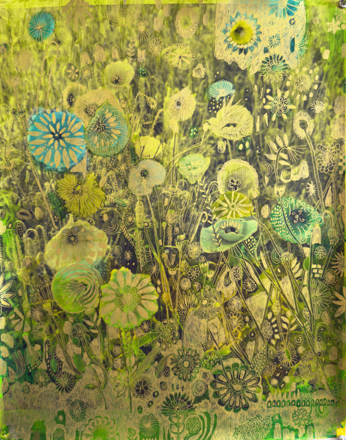 Dietmar Busse, Flowers on the Way to Grandma's House (Green), 2025
