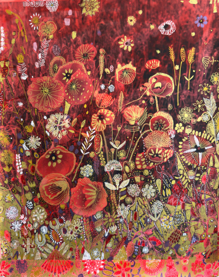 Dietmar Busse Flowers on the Way to Grandma's House (Red), 2025