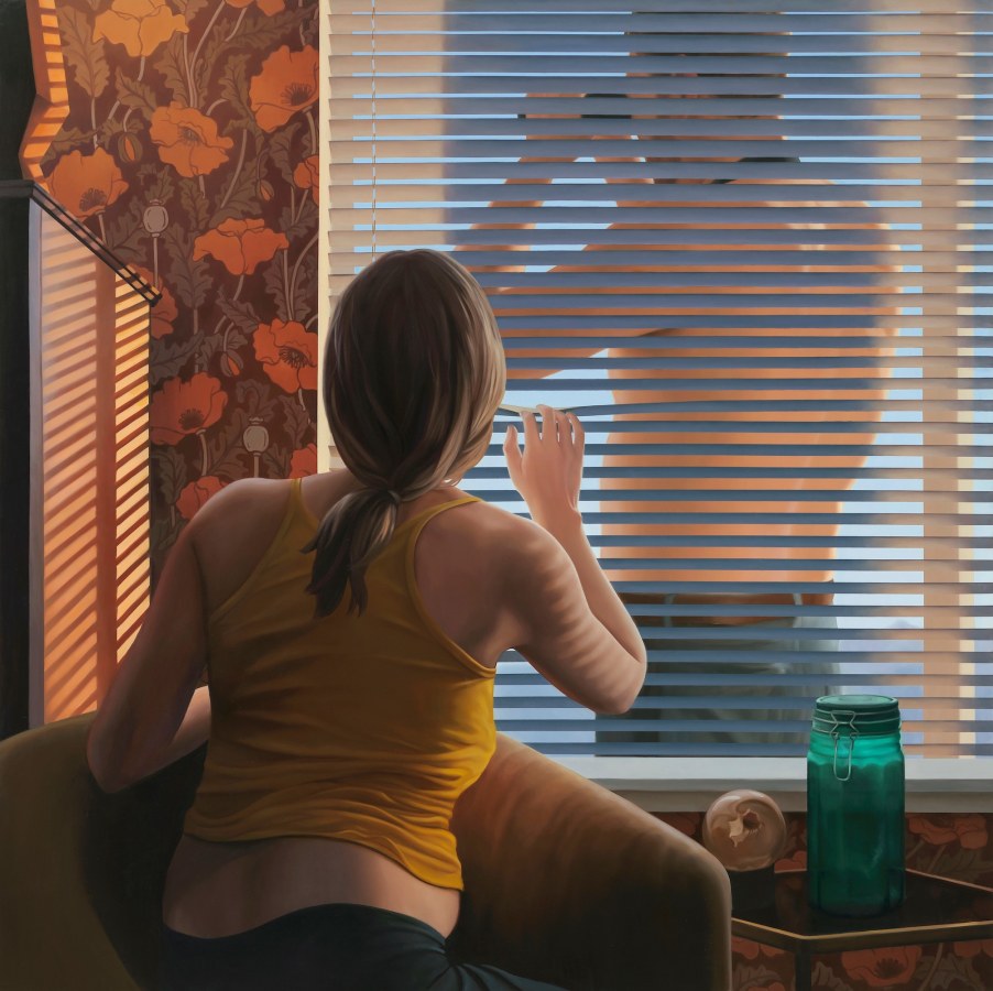 Laura Krifka, Containment, 2022, Oil on panel, 40 x 40 in.