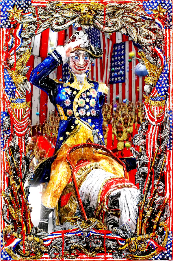 Federico Solmi, &quot;The Liberator,&quot; 2015, Animated video-painting in painted artist frame, 24 x 16 inches