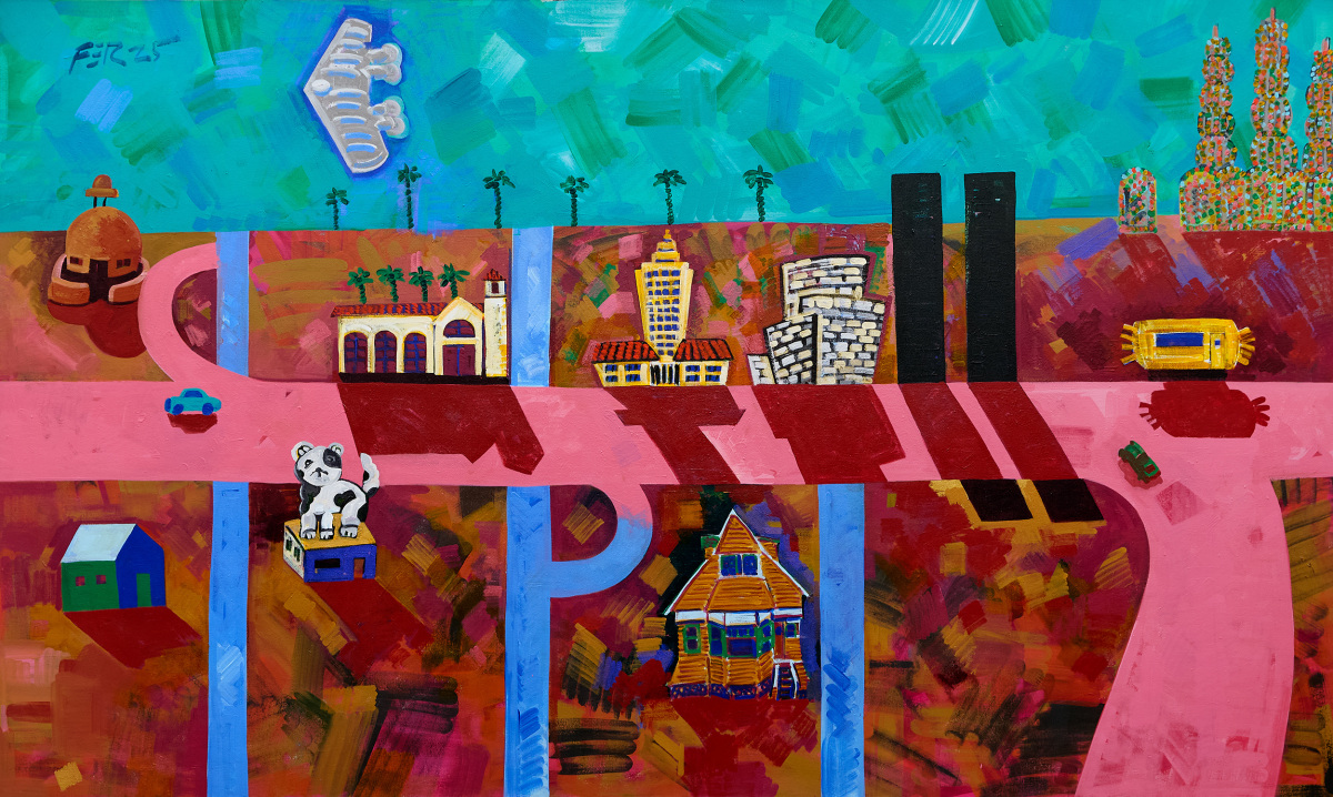 Frank Romero Flying Wing Over LA, 2025