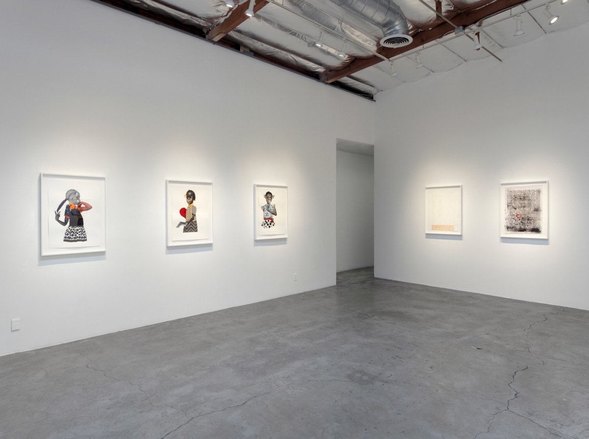 Installation View of Deborah Roberts: Fragile But Flexible