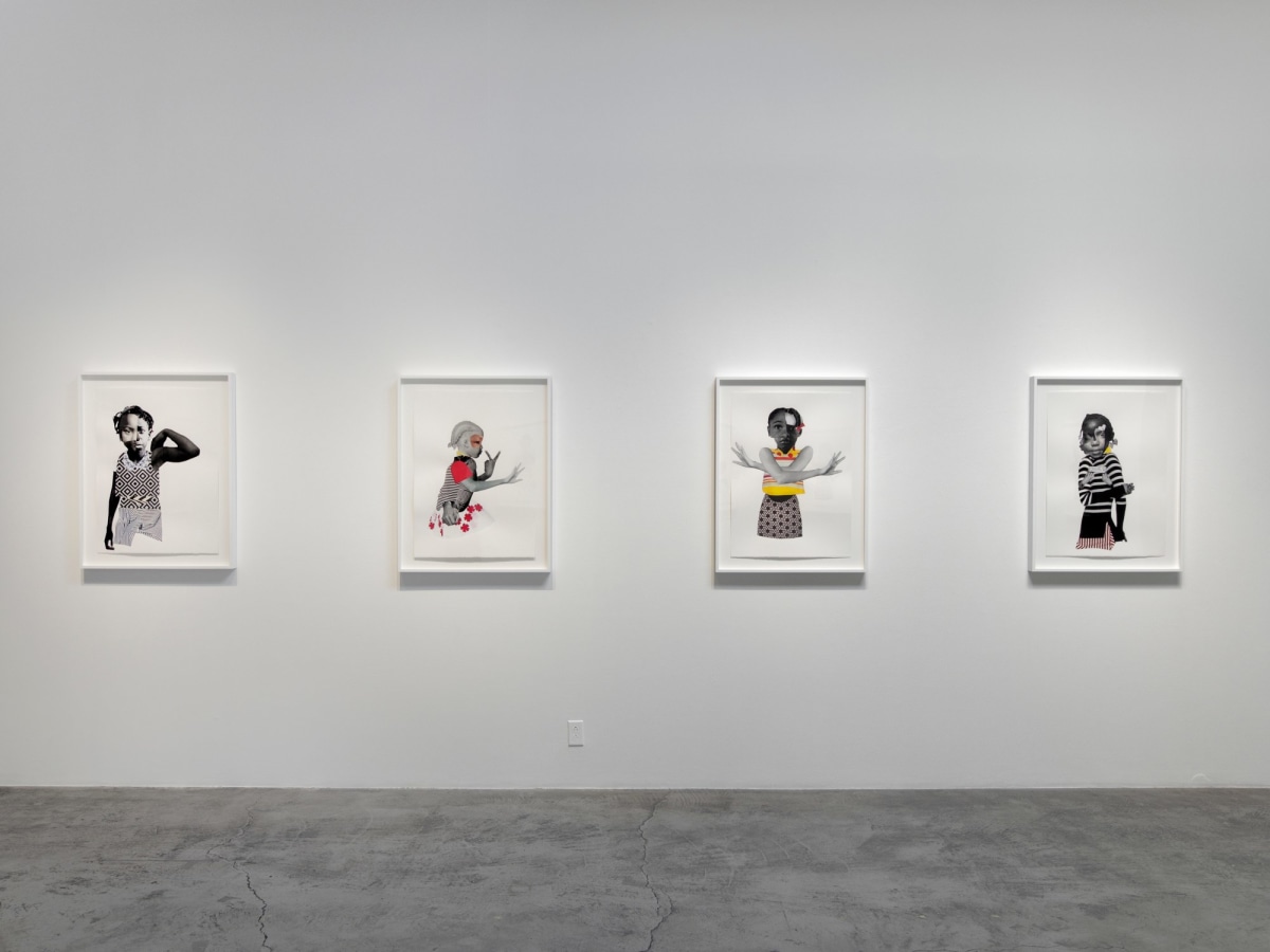 Installation View of Deborah Roberts: Fragile But Flexible