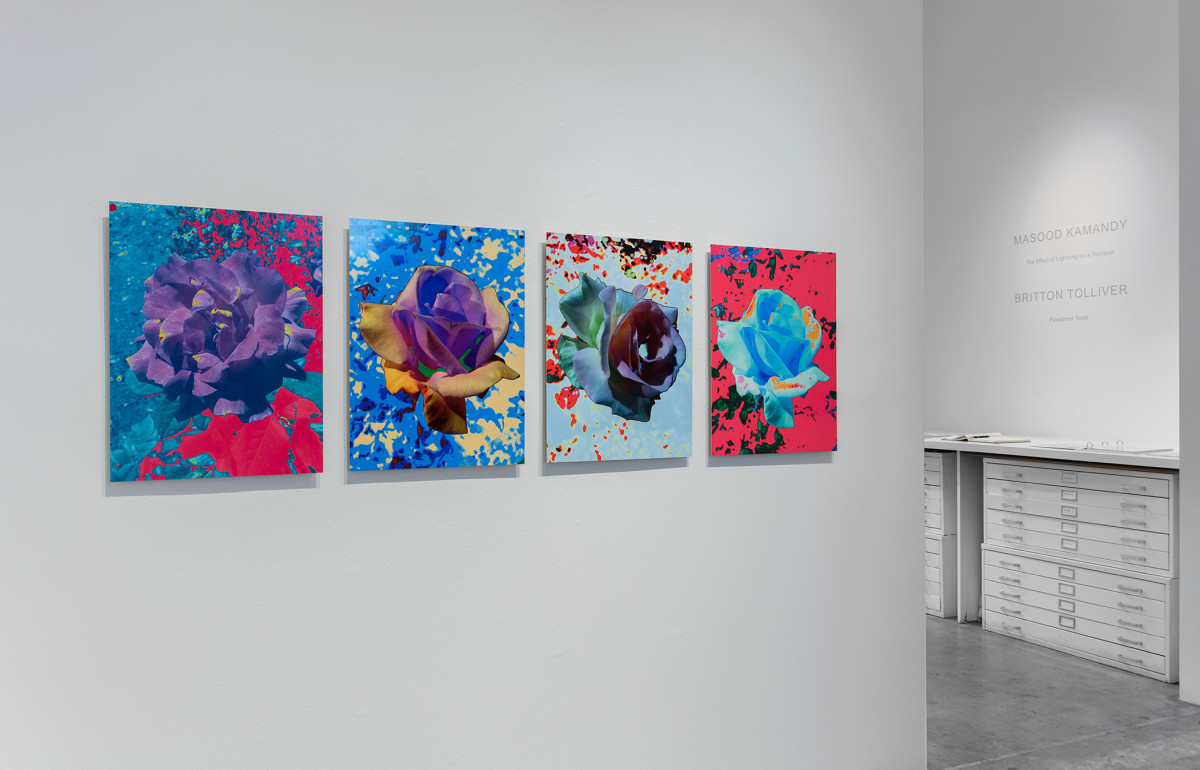 Installation View of Masood Kamandy: The Effect of Lightning on a Rainbow