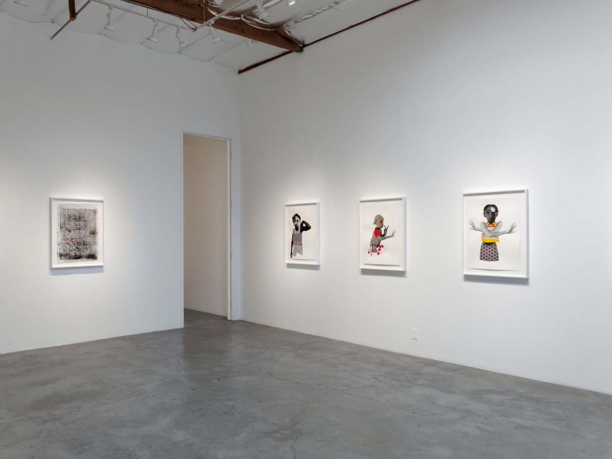 Installation View of Deborah Roberts: Fragile But Flexible