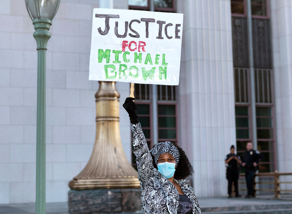 Ken Gonzales- Day Justice for Michael Brown, Los Angeles, 2014 Edition of 5 / image: 22 x 30 in. / paper: 28 x 36 in. Edition of 15 / image: 12 x 16 in. / paper: 16 x 18 in.