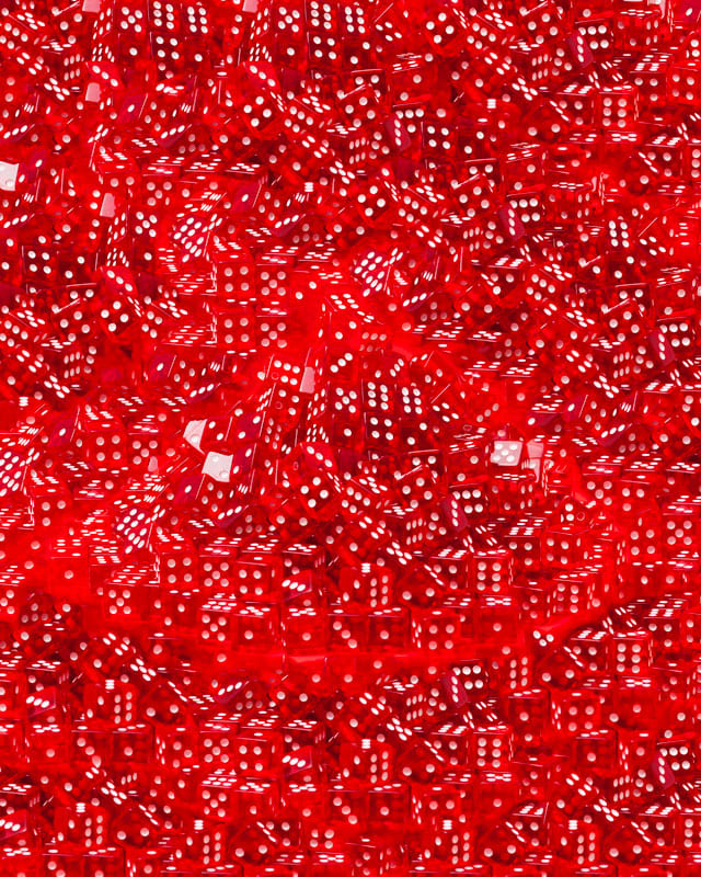 Masood Kamandy Pile of Dice in a Field of Itself (Content- Aware), 2013 Digital pigment print mounted on Sintra  30 x 24 in.