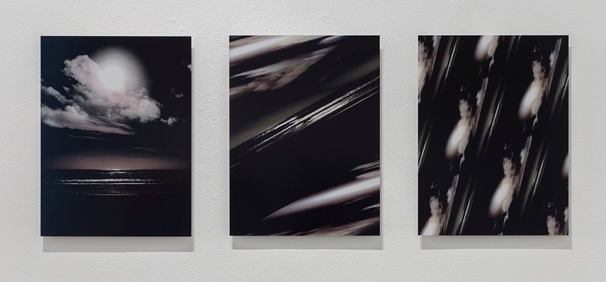 Installation View of Masood Kamandy: The Effect of Lightning on a Rainbow