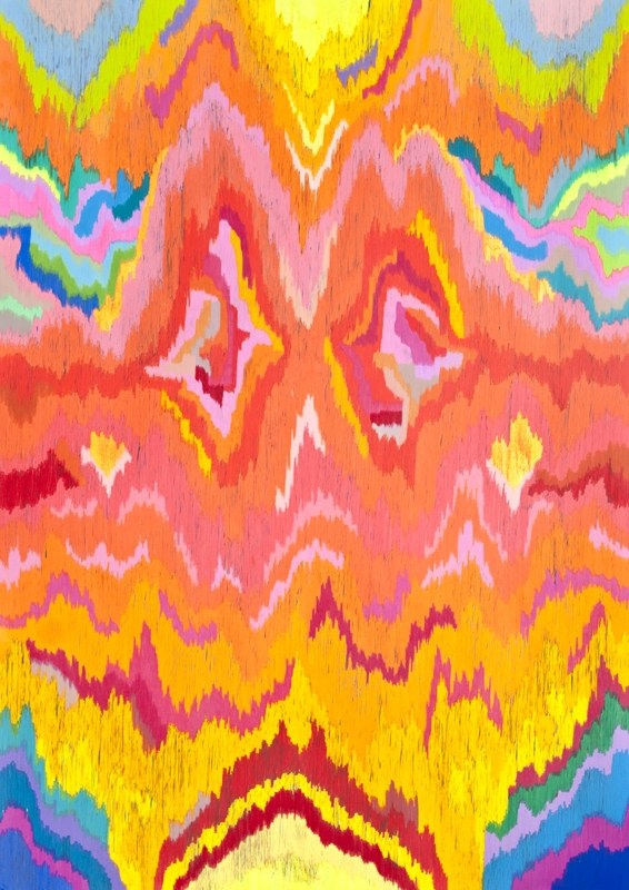 Dennis Koch Blue Temples, 2013  Color pencil on paper, 73 x 51 in.