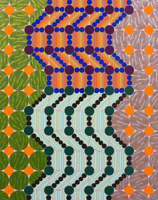 Geoffrey Todd Smith Astral Glide, 2013 Enamel, gouache, acrylic and ink on panel 20 x 16 in.