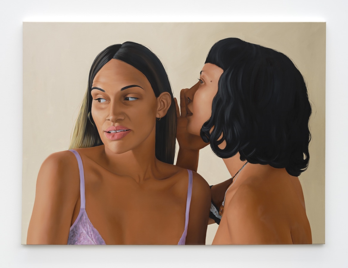 Gabriel Sanchez, El chisme, 2022, Oil on canvas, 50 x 68 in.