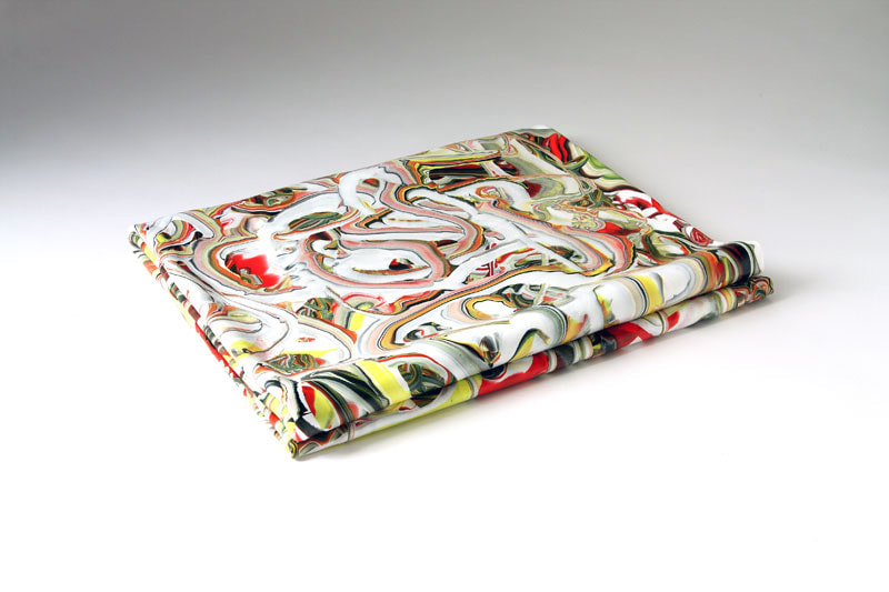 Margie Livingston Folded Painting with Yellow Green and Neutral Red, 2010  Acrylic 6.75 x 4.75 x 2 in.