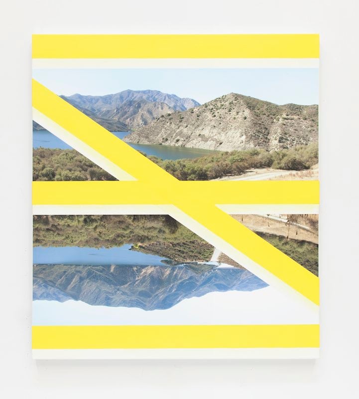 James Hyde  Crossing, 2013 Acrylic on archival ink jet print on stretched linen 49.5 x 44 in.