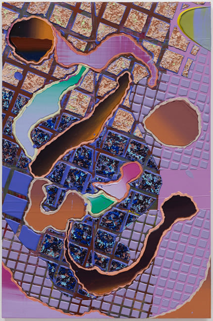 Britton Tolliver Automatic Mojo, 2016 Acrylic and mixed media on panel 34 x 22.5 in.