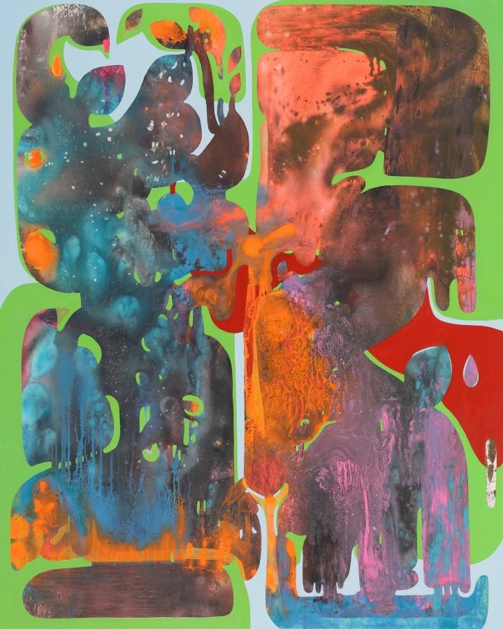 Vian Sora, Anshar, 2022, Mixed media and oil on canvas, 60 x 48 in.