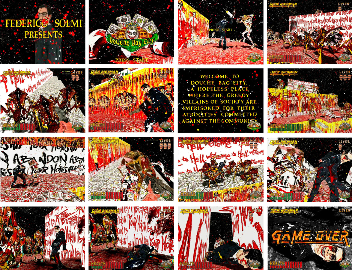 Stills from Federico Solmi: Douche Bag City&nbsp;