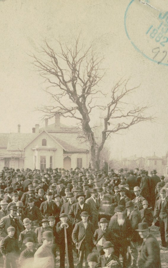 Ken Gonzalez-Day Lynching of Frank MacManus, Minneapolis, MN, 1882 Erased Lynchings Set III, 2006-2019 Archival injet print on rag paper mounted on cardstock 6 x 4.5 in.