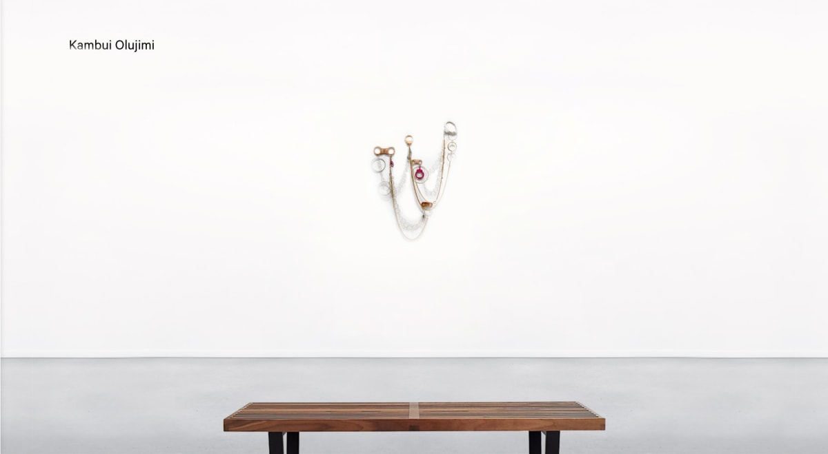 Installation view of Kambui Olujimi in Booth A8 at UNTITLED, ART Miami Beach Online Viewing Room