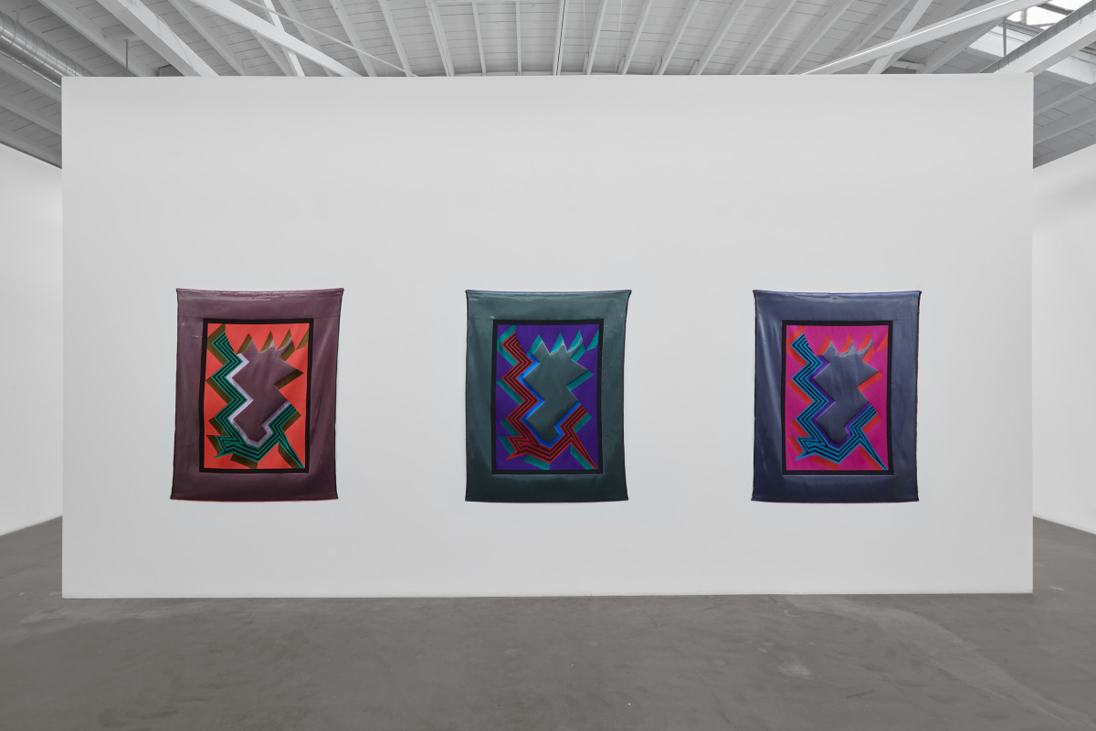 Installation view of Liz Collins: Cosmologies, on view from November 4 - December 22, 2023