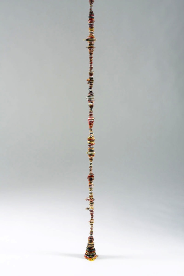 Margie Livingston Paint Line (detail), 2009&ndash;10 Acrylic and steel cable ​240 x 2 x 2 in.