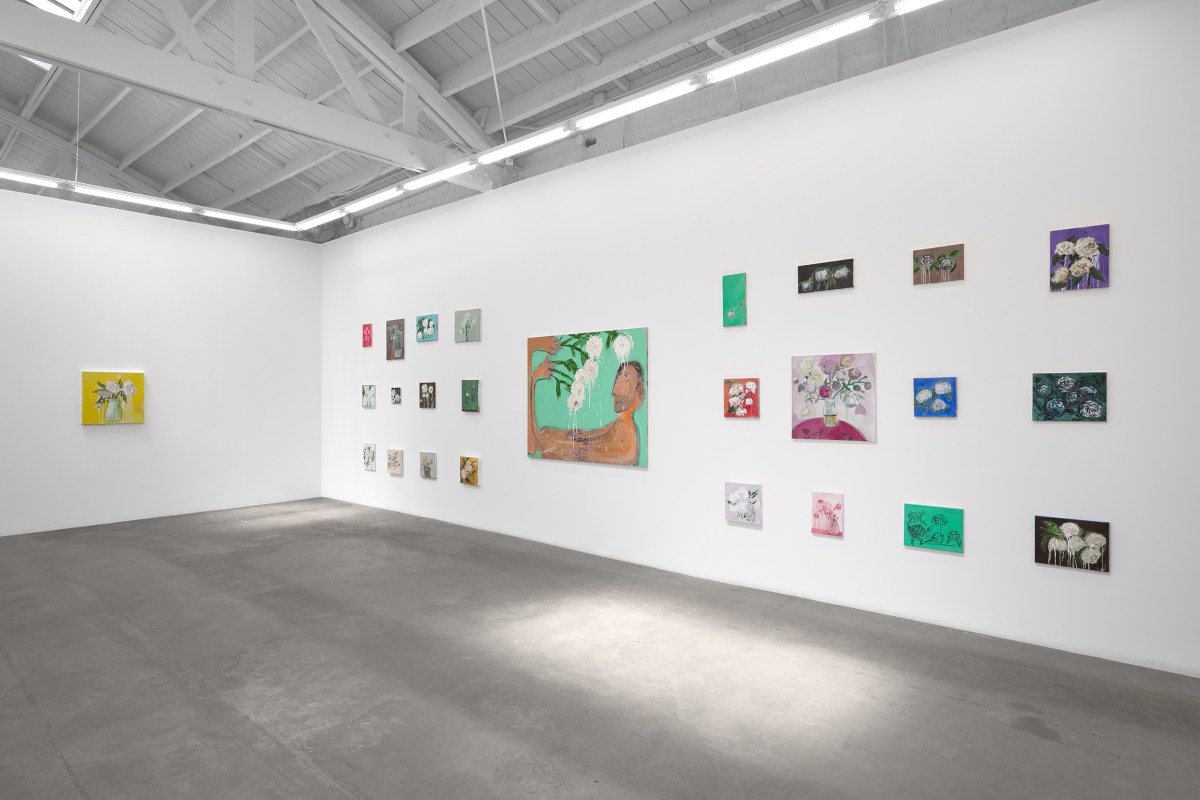 Installation view of&nbsp;Aaron Maier-Carretero:&nbsp;a hundred peonies, on view September 2 - October 28, 2023