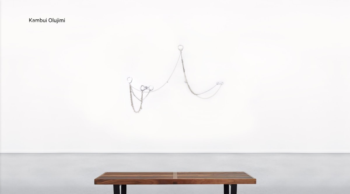 Installation view of Kambui Olujimi in Booth A8 at UNTITLED, ART Miami Beach Online Viewing Room