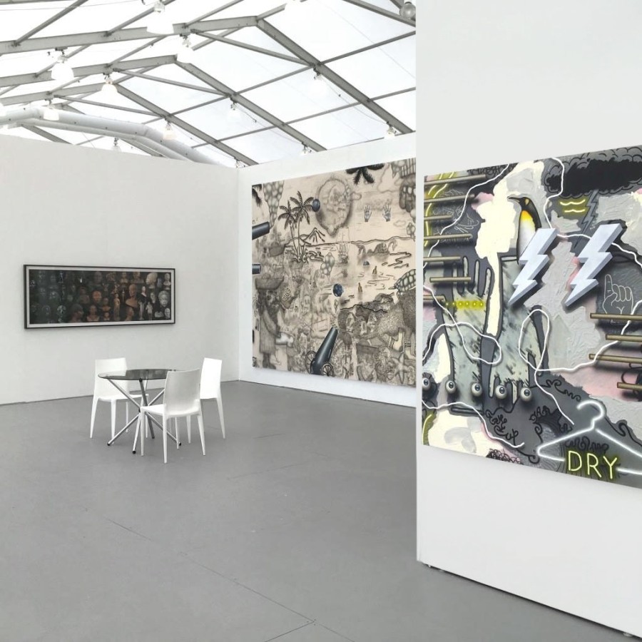 Installation view of Luis De Jesus Los Angeles at UNTITLED Miami 2016, featuring works by Ken Gonzales-Day, Josh Reames, and Jos&eacute; Lerma.