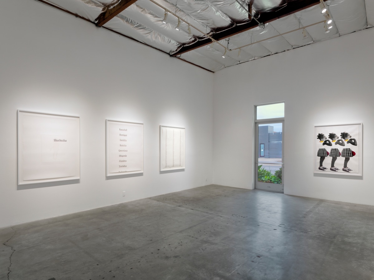 Installation View of Deborah Roberts: Fragile But Flexible