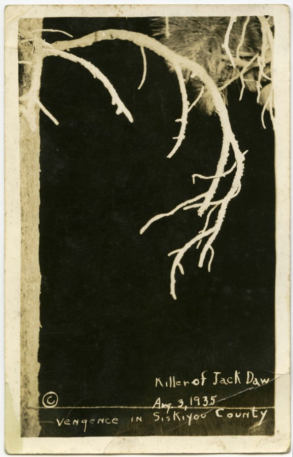 Ken Gonzalez-Day Vengeance in Siskiyou, Lynching of Clyde Johnson, Yreka, CA, 1935 Erased Lynchings Set III, 2006-2019 Archival injet print on rag paper mounted on cardstock 6 x 4.5 in.