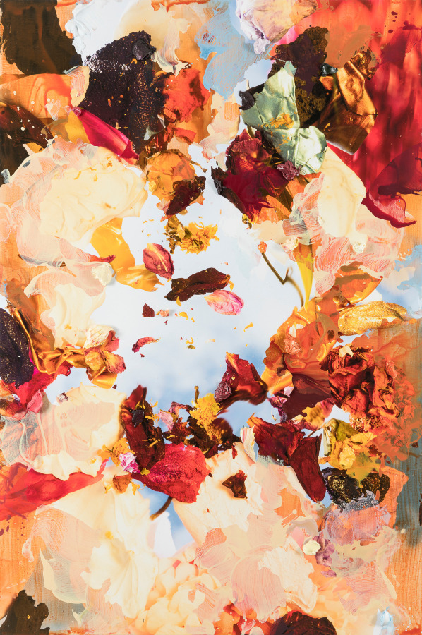 Andr&eacute; Hemer, Phenomena (Sicily, April 16, 17:20 CEST), 2022, Acrylic and pigment on canvas, 71 x 47 in.