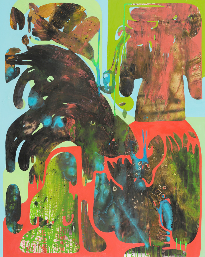 Vian Sora, Anshar, 2022, Mixed media and oil on canvas, 60 x 48 in.