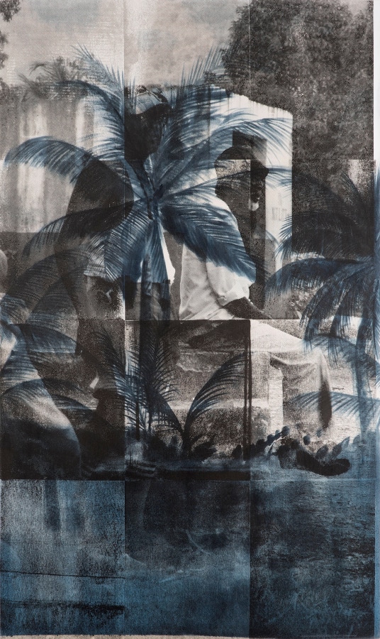 Paul Anthony Smith Grey Area, &ldquo;Black but Green with Age&rdquo;, 2017 Oil and silkscreen on canvas 84 x 50 in.