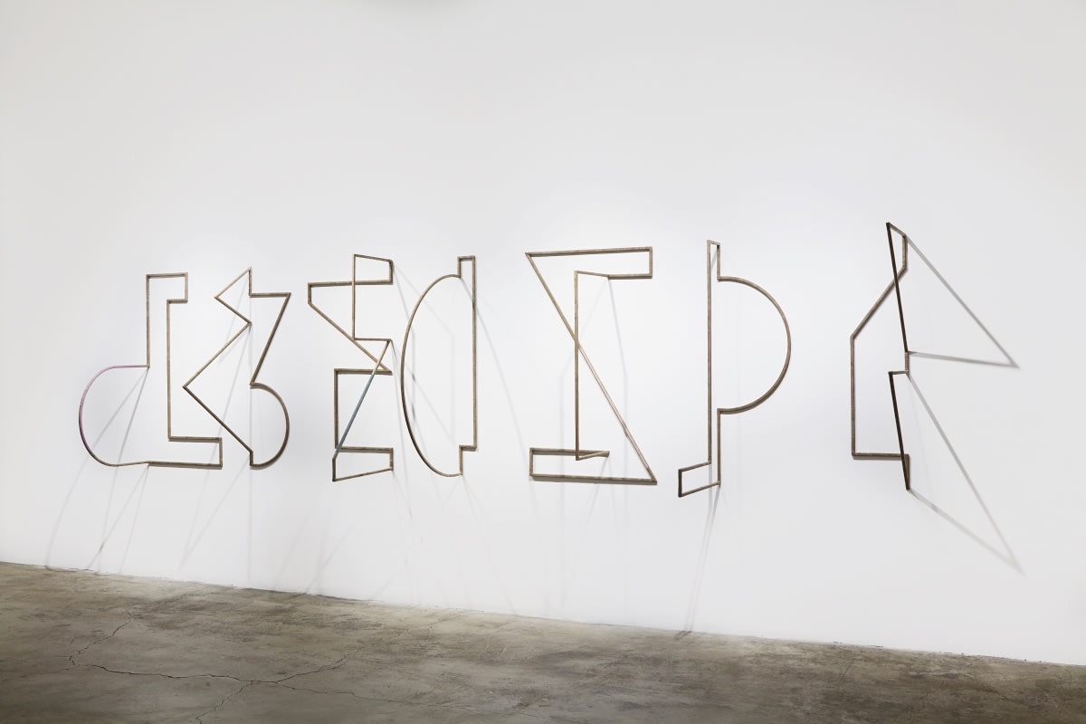 Installation View of Molly Larkey: THE NOT YET (or The Dictionary of Insubordinate Geometry)