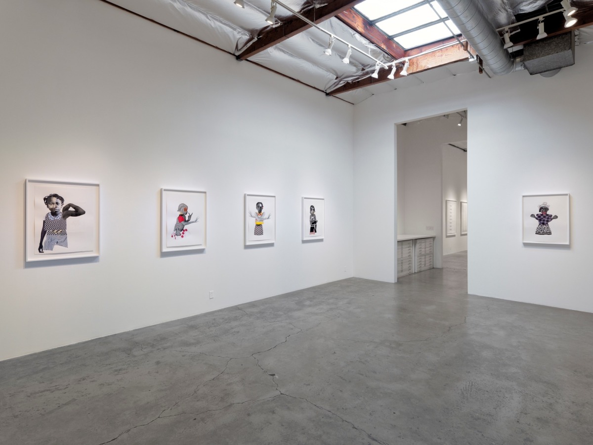 Installation View of Deborah Roberts: Fragile But Flexible