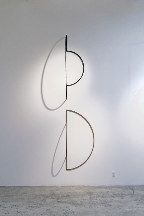 Molly Larkey Pragmatic Utopia #5, 2014 Acrylic, linen, and steel 120 x 25 x 25 in.