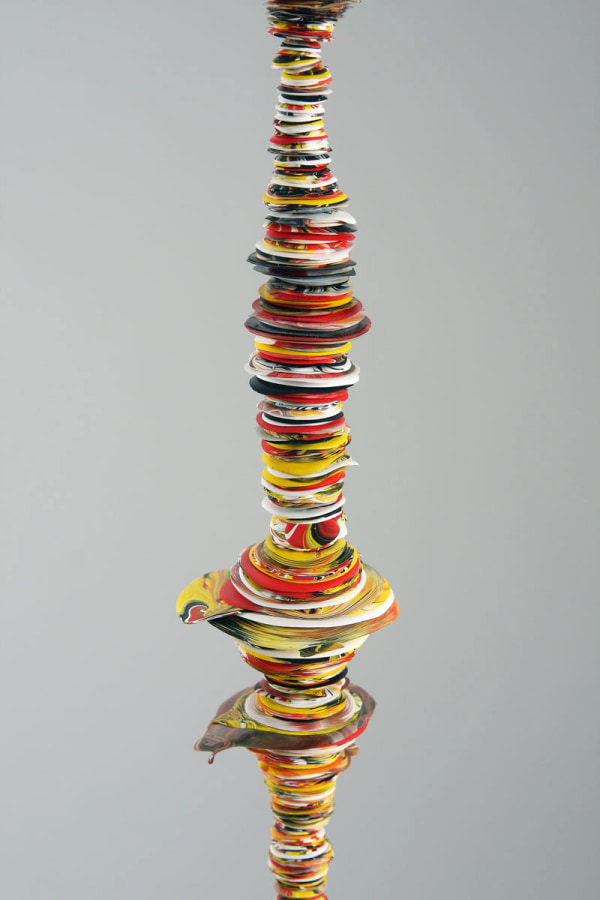 Margie Livingston Paint Line (detail), 2009&ndash;10 Acrylic and steel cable ​240 x 2 x 2 in.