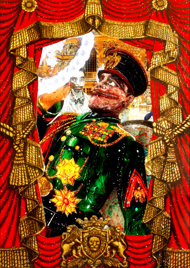 Federico Solmi, &quot;The Decadent (The Ballroom),&quot; 2016, Animated video-painting in a handmade artist frame, 52 x 34 inches