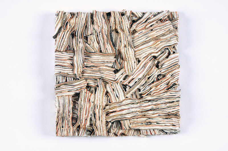 Margie Livingston Small Melted Wafer Board with Small Wafer Board on the Reverse, 2010 Acrylic on powder-coated steel shelf 7.5 x 7.5 x .75 in.