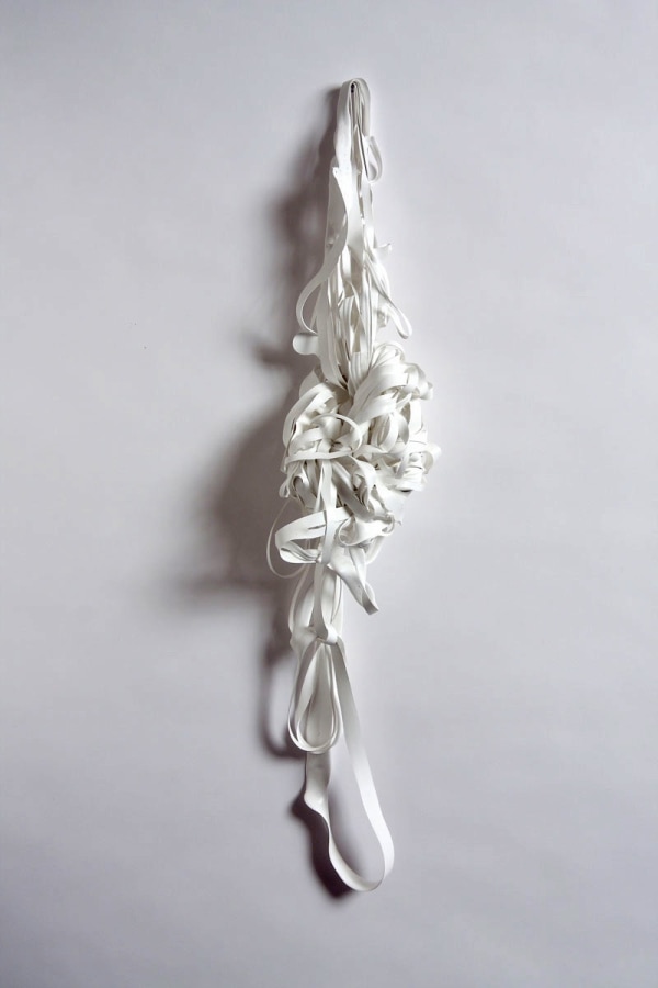 Margie Livingston White Knotted Painting, 2010  Acrylic 22 x 5 x 5 in.