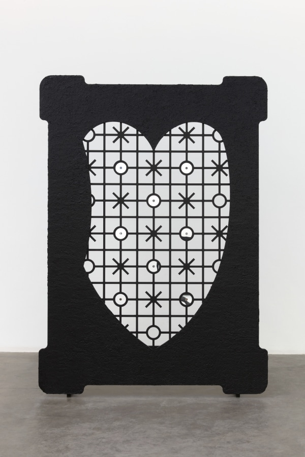 Edra Soto, Cupey 2, 2021, MDF, plaster, paint, Sintra, aluminum tube, mirrored acrylic, and viewfinder, 79 x 57 x 21 inches