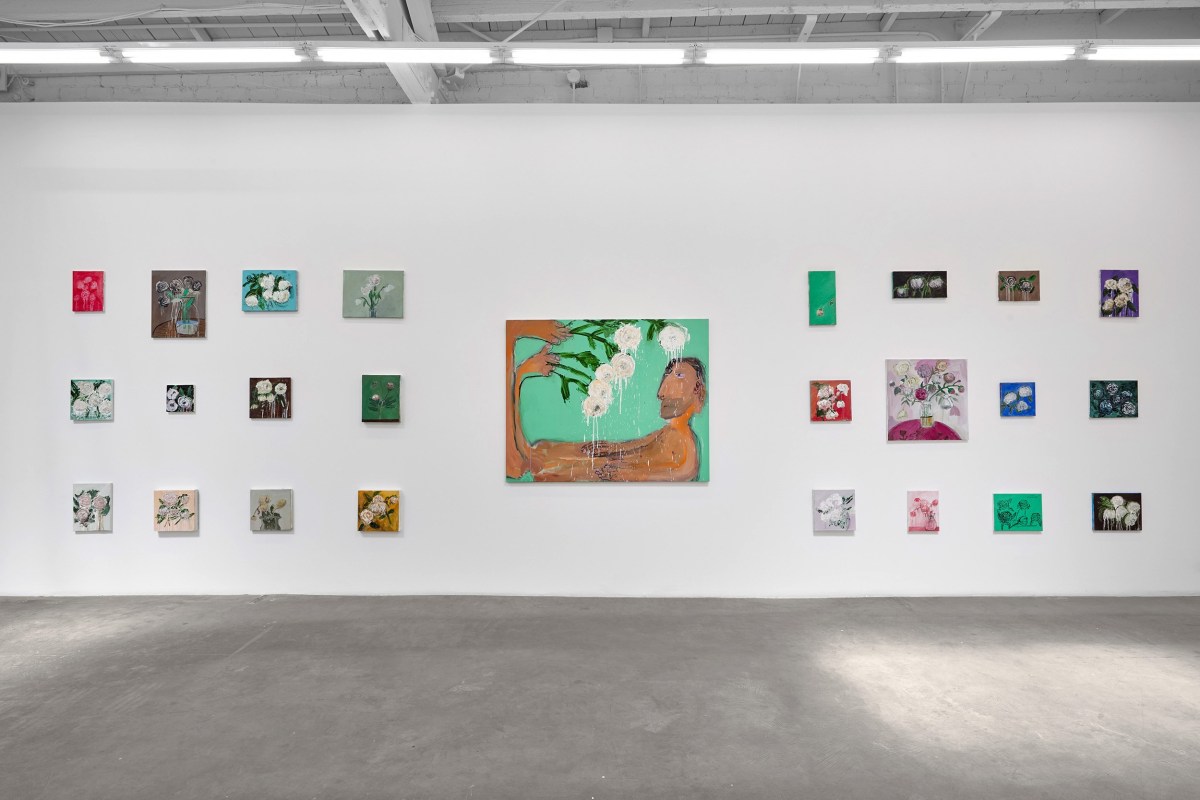 Installation view of&nbsp;Aaron Maier-Carretero:&nbsp;a hundred peonies, on view September 2 - October 28, 2023
