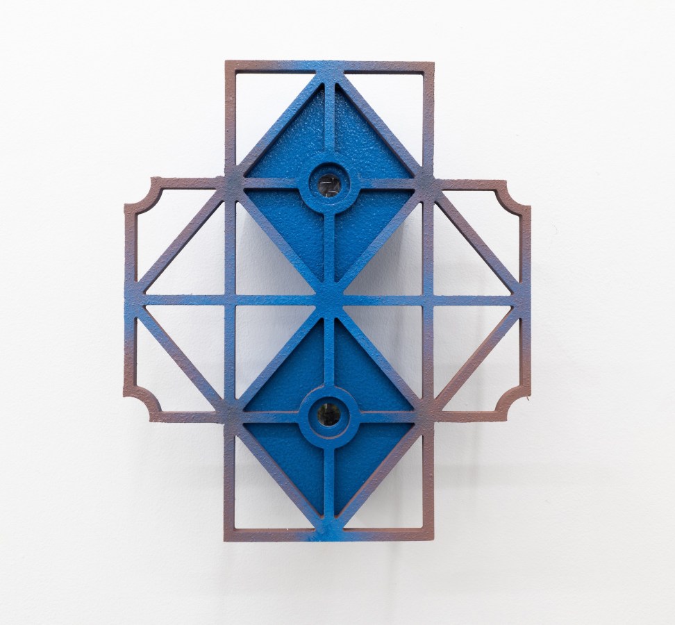 Edra Soto por la se&ntilde;al #21, 2024 Sintra, MDF, latex paint, viewfinder, inkjet print 12 x 12 x 3 in (30.5 x 30.5 x 7.6 cm)